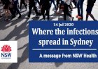 NSW Health department press release and where the infections spread
