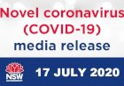 NSW Health Covid-19 Media Release - 17th July 2020