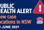 COVID-19 case locations and alerts in NSW - 20th June 21