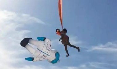 Toddler Gets Tangled in a Kite and Blown Into the Air at a Taiwanese Kite Festival