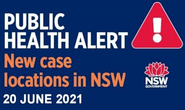 COVID-19 case locations and alerts in NSW - 20th June 21