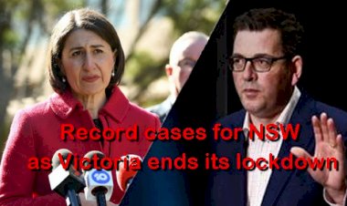 Record cases for NSW as Victoria ends its lockdown
