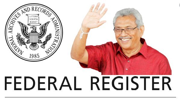 Sri Lankan President’s renunciation of US Citizenship appeared in the March Publication of US federal register