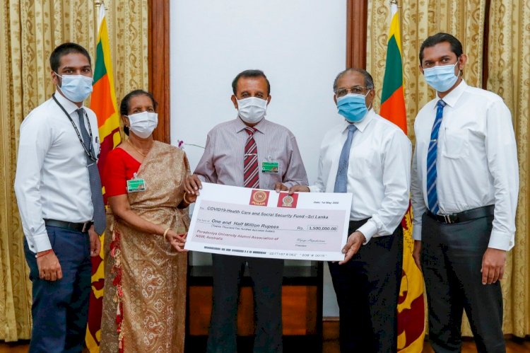 Peradeniya University Alumni Association of NSW donated Rs 1.5 Million to COVID-19 Healthcare and Social Security Fund in Sri Lanka