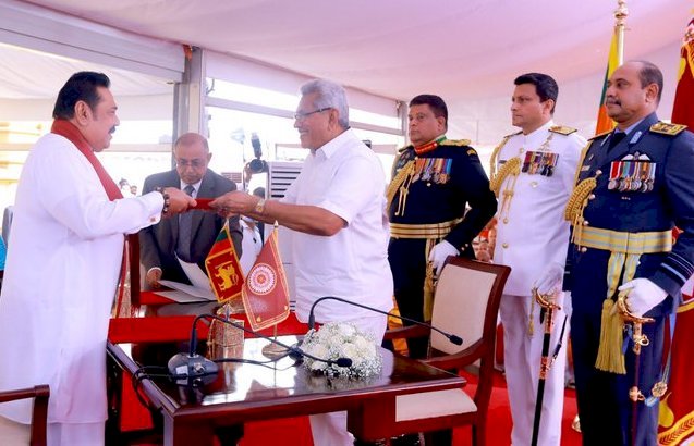 Mahinda Rajapaksa takes oath as new Prime Minister in Sri Lanka