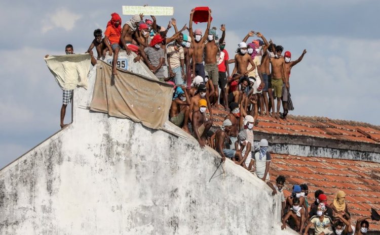 Eight die in prison riot over Covid panic in Sri Lanka