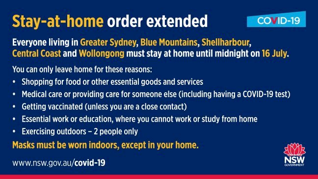 Stay at home rules - Greater Sydney