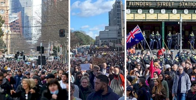 Thousands protest against Covid-19 lockdowns in Australia