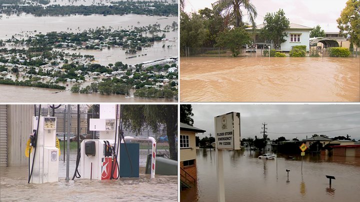 Flood waters surge across Brisbane as Heavy rainfall expected to continue