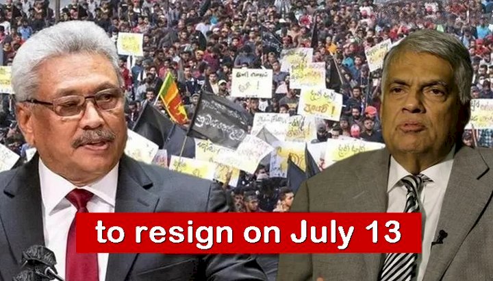Sri Lankan President to resign on 13th July