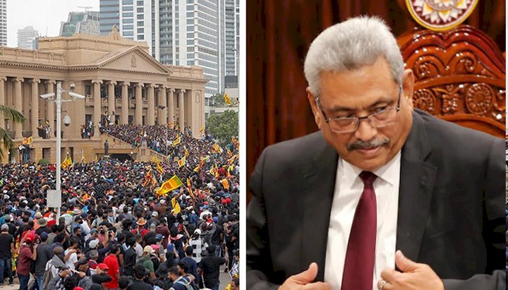 President Gotabaya Rajapaksa flees the country on military aircraft